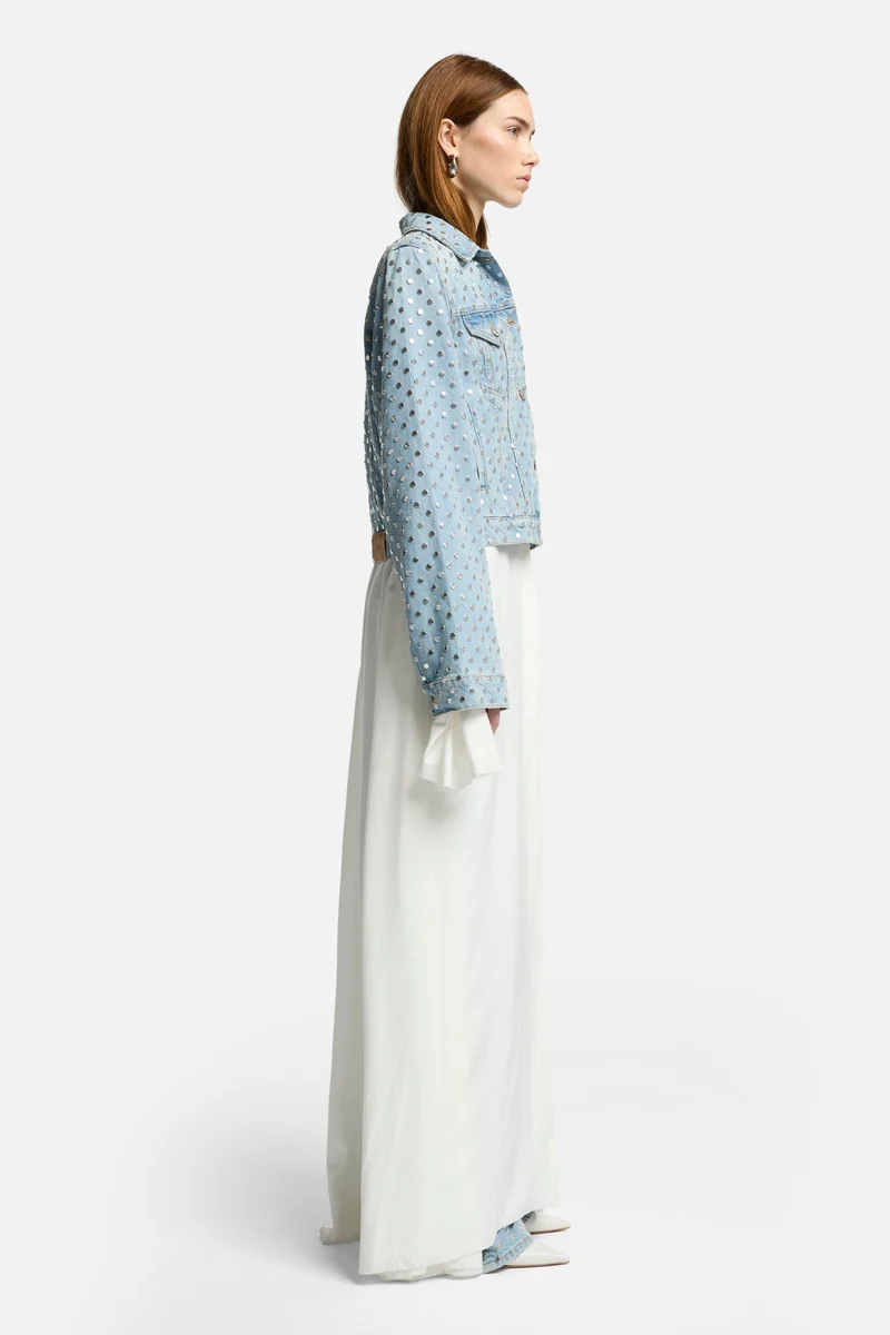 Studded Trucker Jacket in Bleach