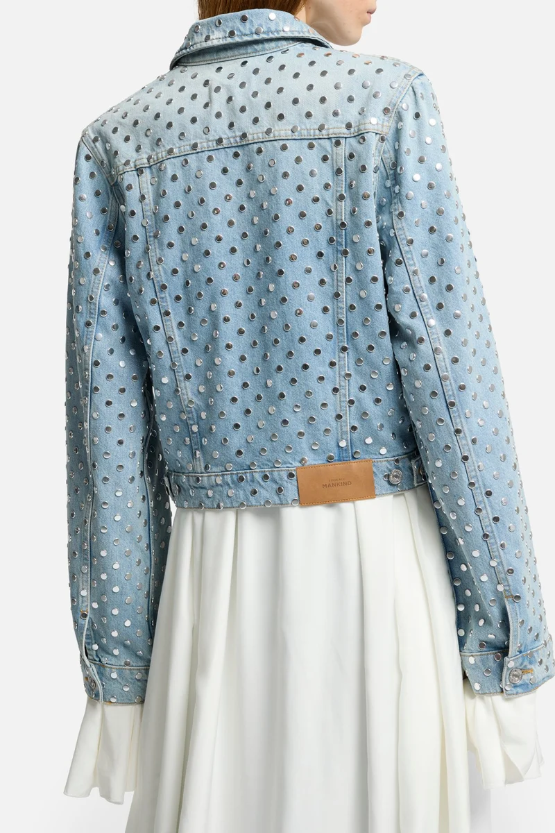 Studded Trucker Jacket in Bleach