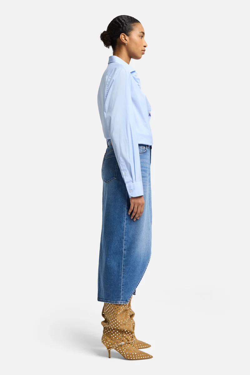 Libby Denim Slit Skirt in Weekend