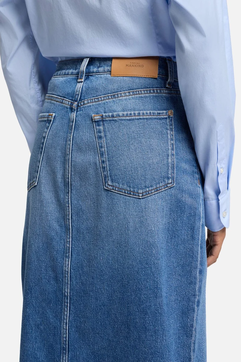 Libby Denim Slit Skirt in Weekend