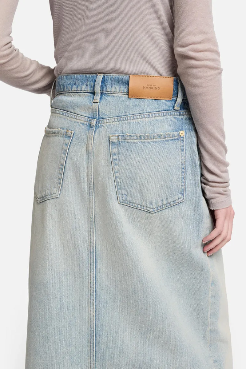 MANKIND Denim Midi Skirt in Peaches