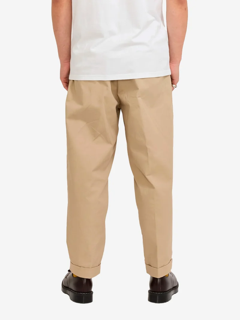 Pantaloni Sartoriali beige 2 pleats in Twill Tecnico