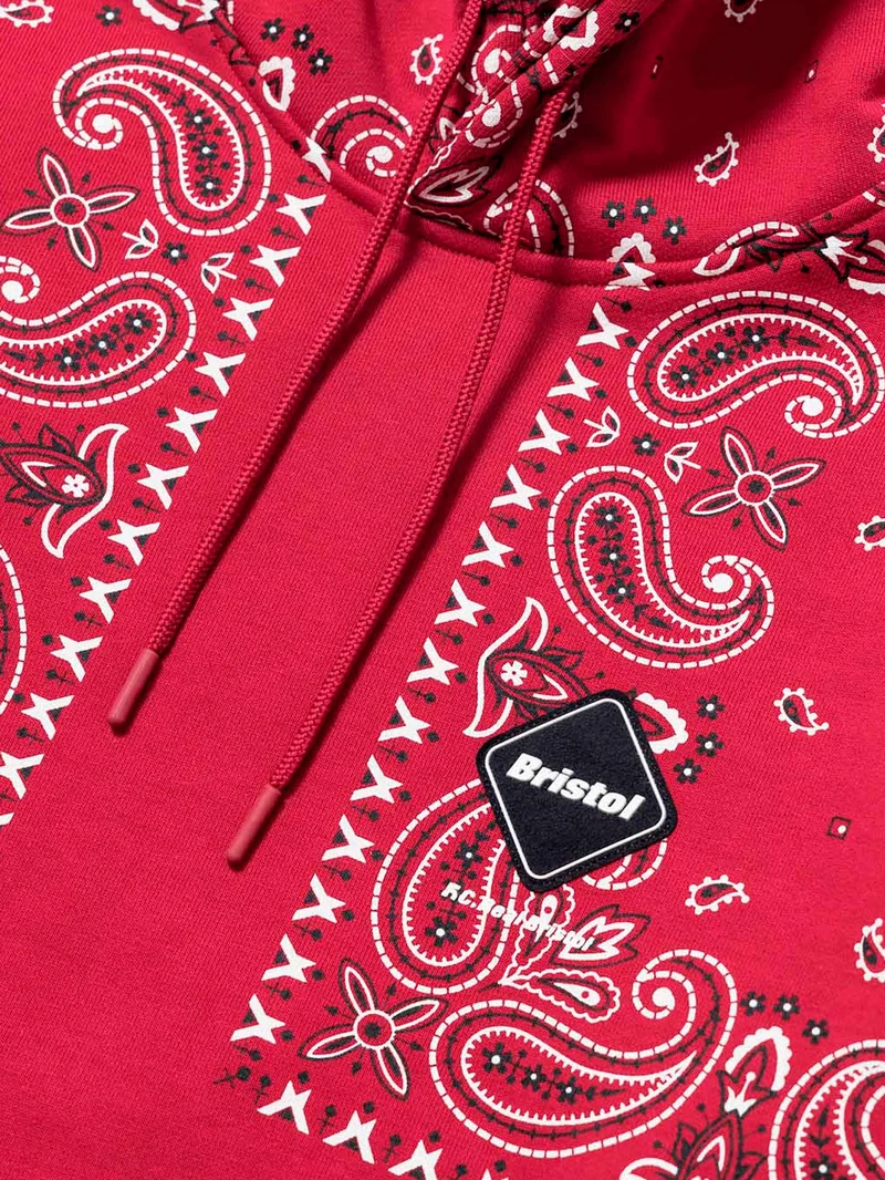 Felpa con Cappuccio rossa con Motivo Bandana