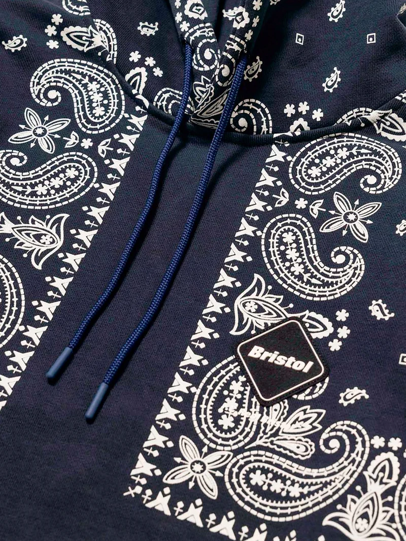 Felpa con Cappuccio blu con Motivo Bandana