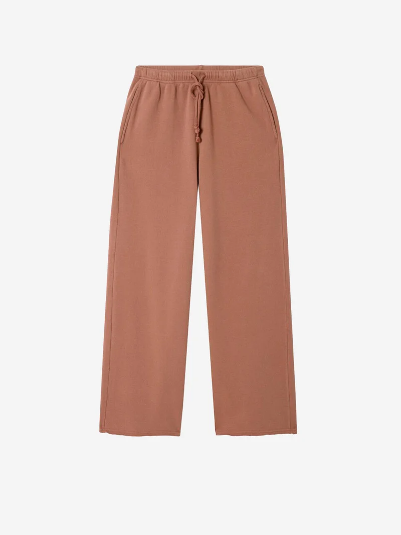Pantaloni tuta jogging marroni in cotone elasticizzato
