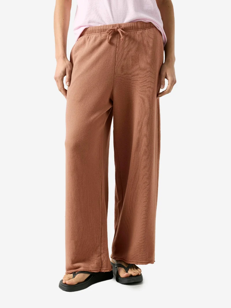 Pantaloni tuta jogging marroni in cotone elasticizzato
