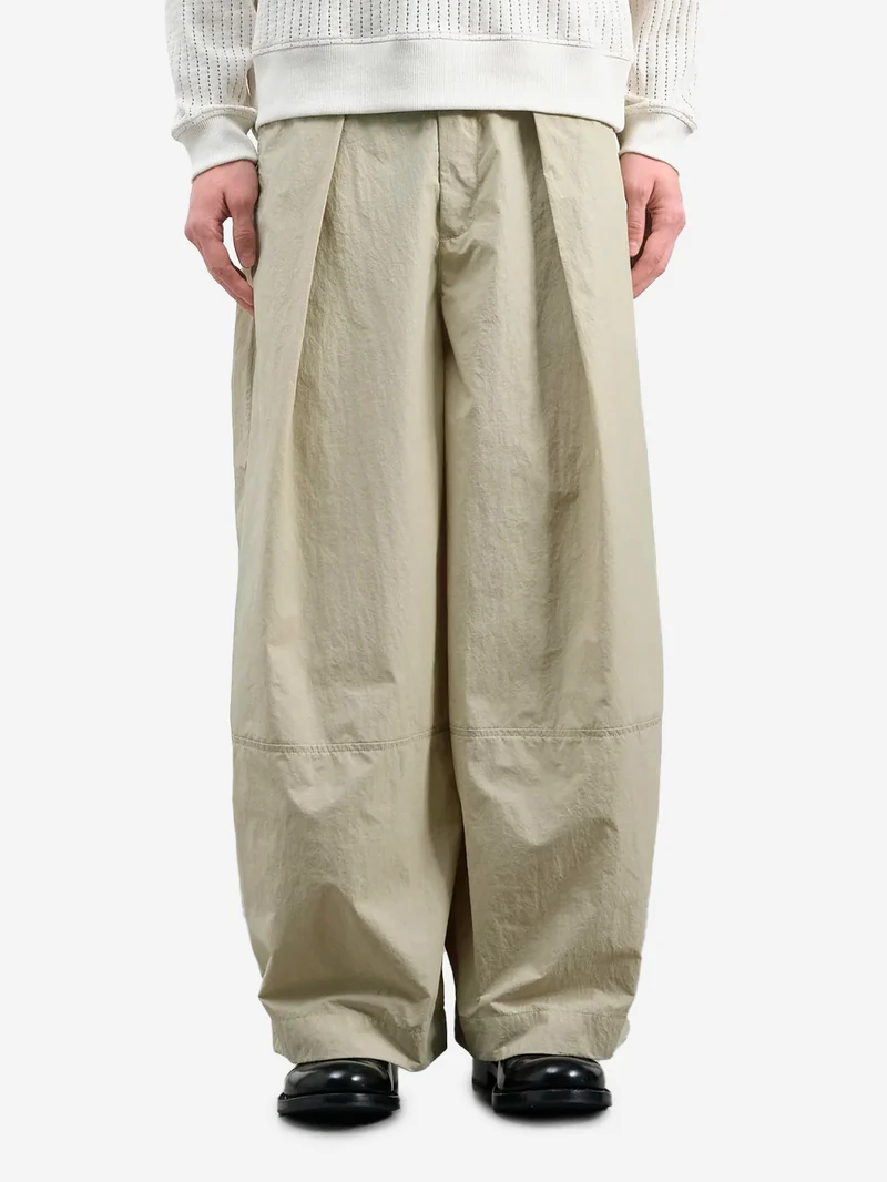 Pantaloni 'Deadbeat' pleated a gamba ampia beige stone