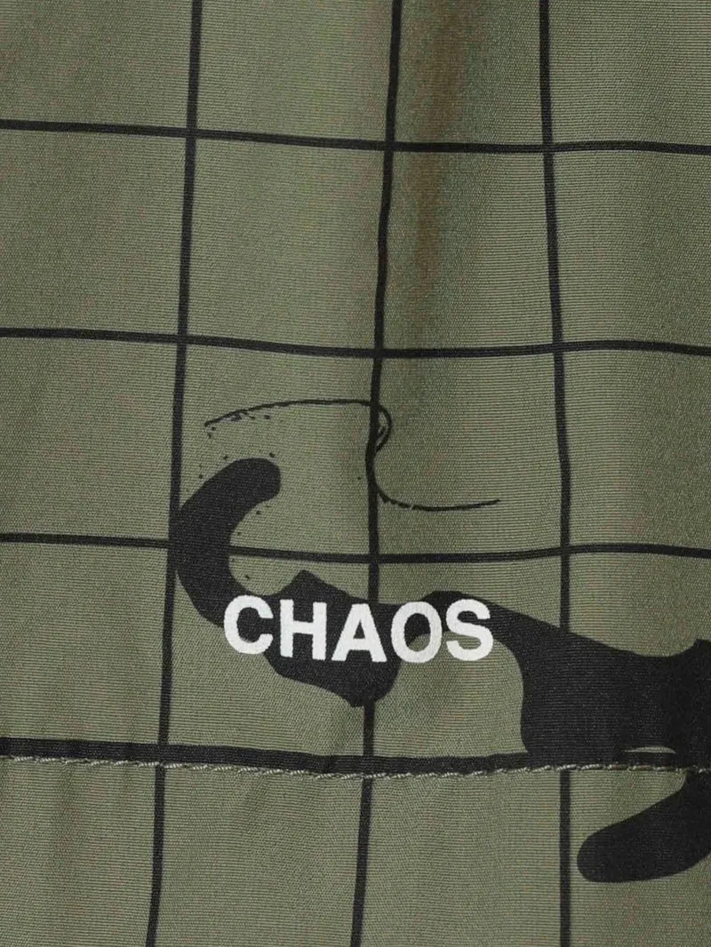 Cargo shorts verdi con grafiche e cintura in vita