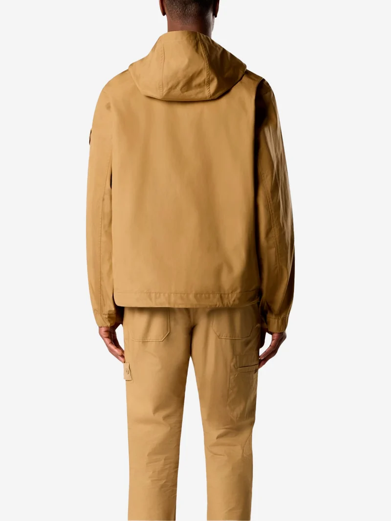 Giacca con cappuccio cotton canvas marrone 'Ghost'