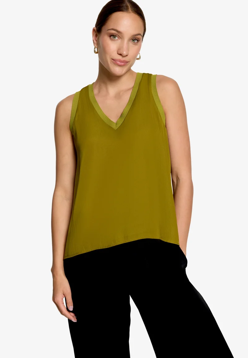 Bluse Kurz ohne Arm, Fir Green
