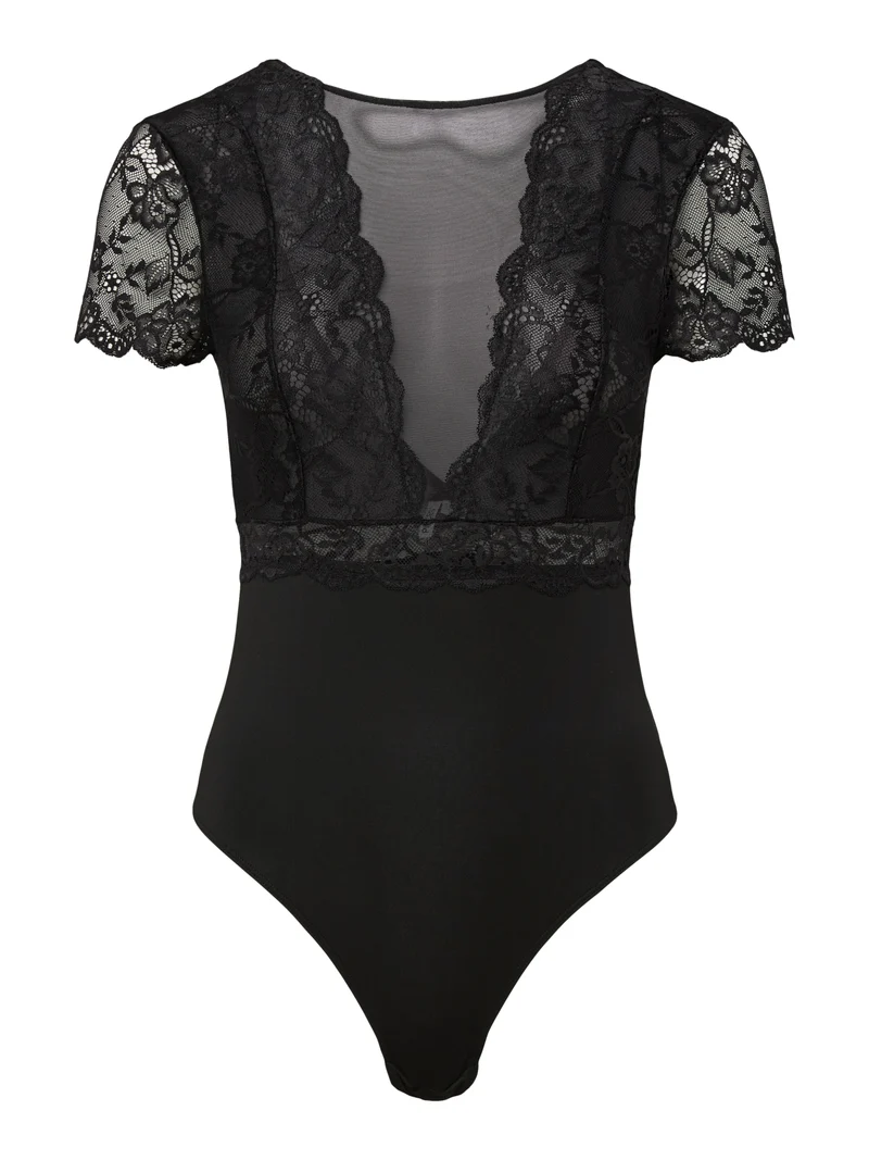 PCSICCA SS BODYSTOCKING NOOS, Black