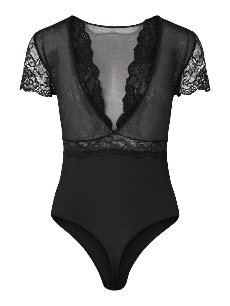 PCSICCA SS BODYSTOCKING NOOS, Black