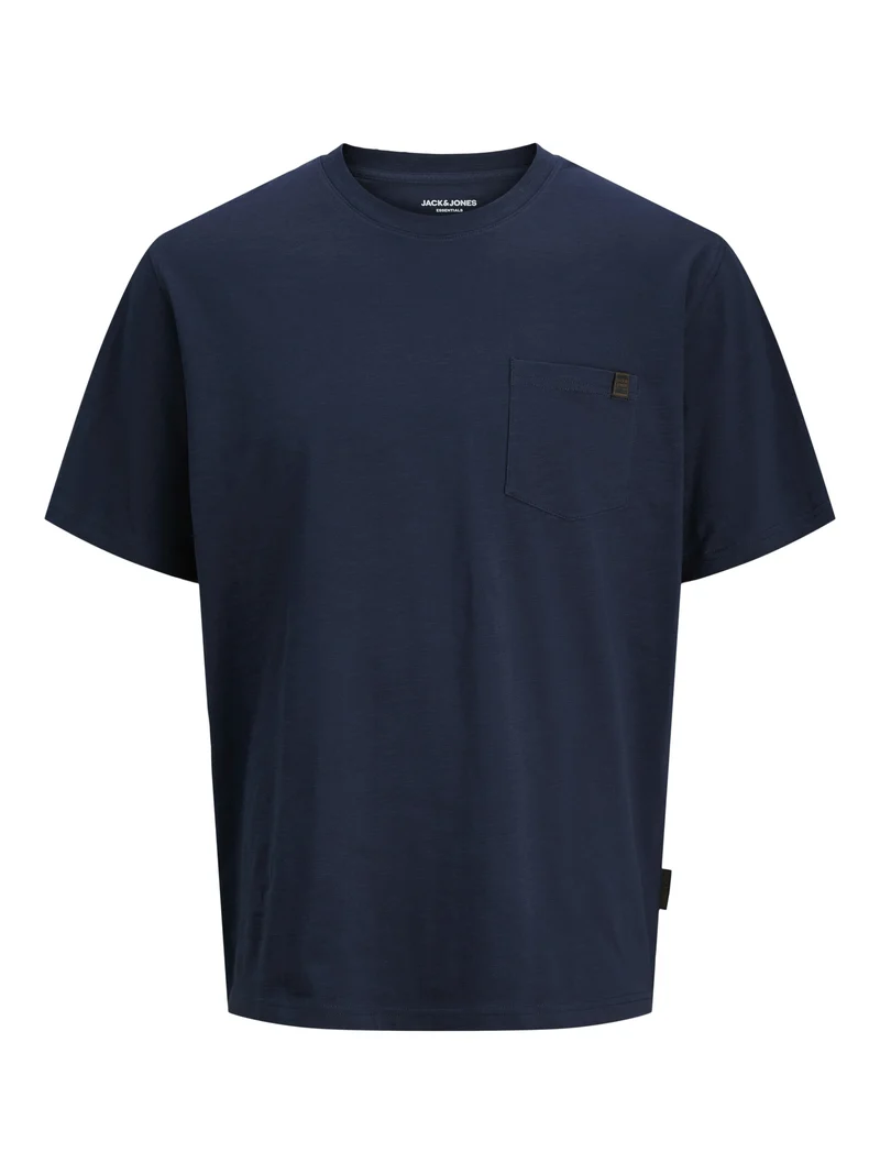 JJEDOVER SLUB TEE SS NOOS, Navy Blazer