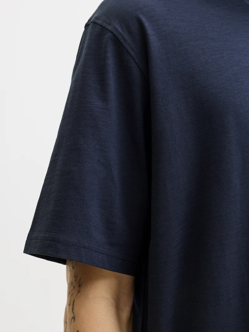 JJEDOVER SLUB TEE SS NOOS, Navy Blazer