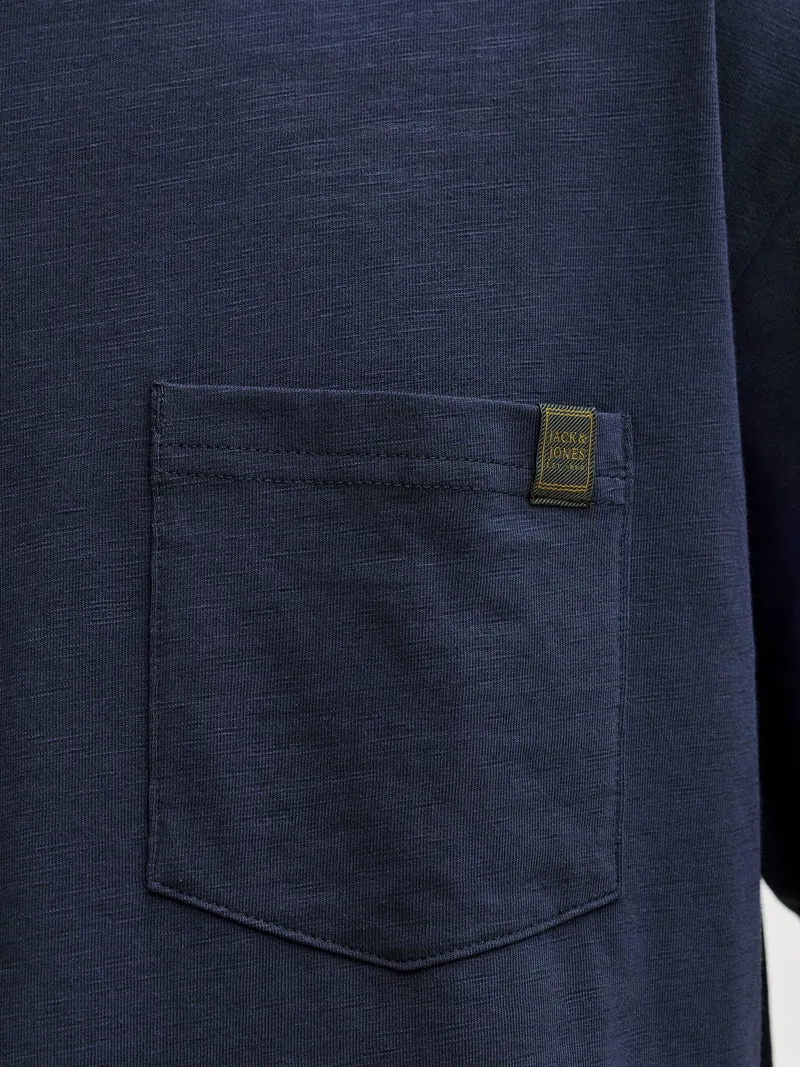 JJEDOVER SLUB TEE SS NOOS, Navy Blazer