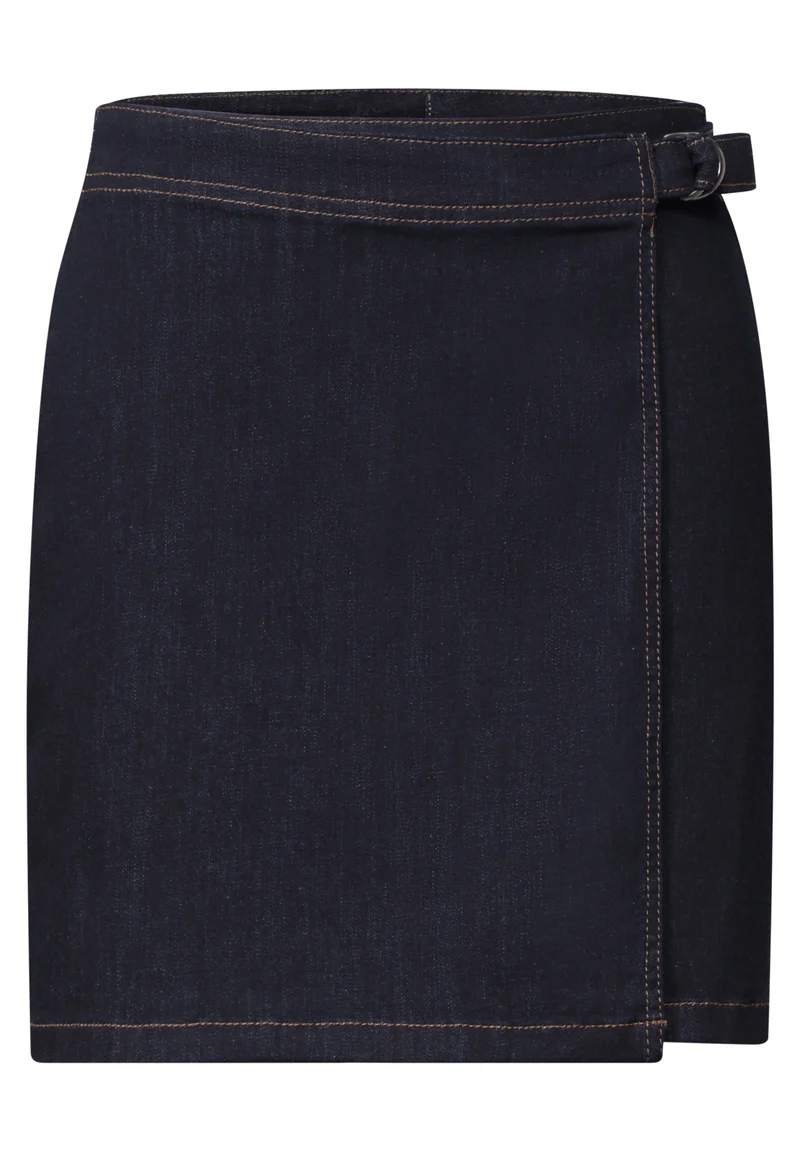 Style Denim Wrap Skirt,rinse, Rinse Blue washed