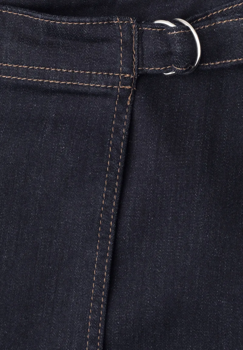 Style Denim Wrap Skirt,rinse, Rinse Blue washed