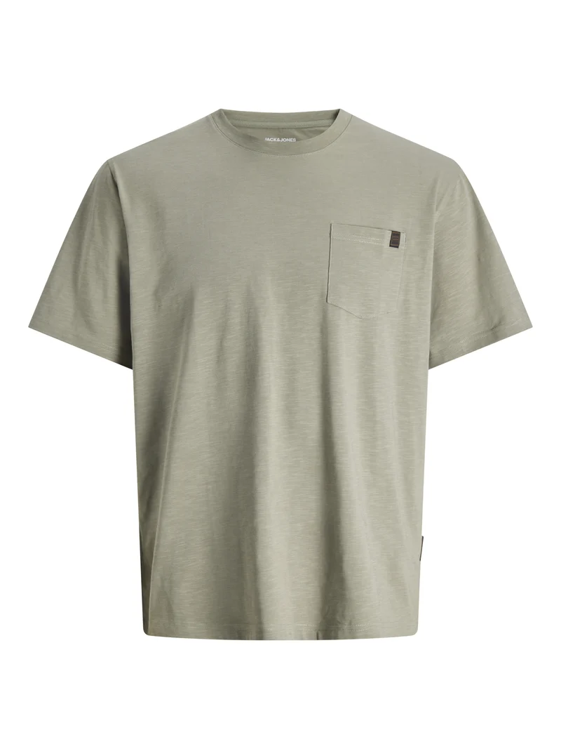 JJEDOVER SLUB TEE SS NOOS, Vetiver