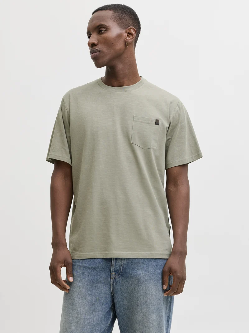 JJEDOVER SLUB TEE SS NOOS, Vetiver