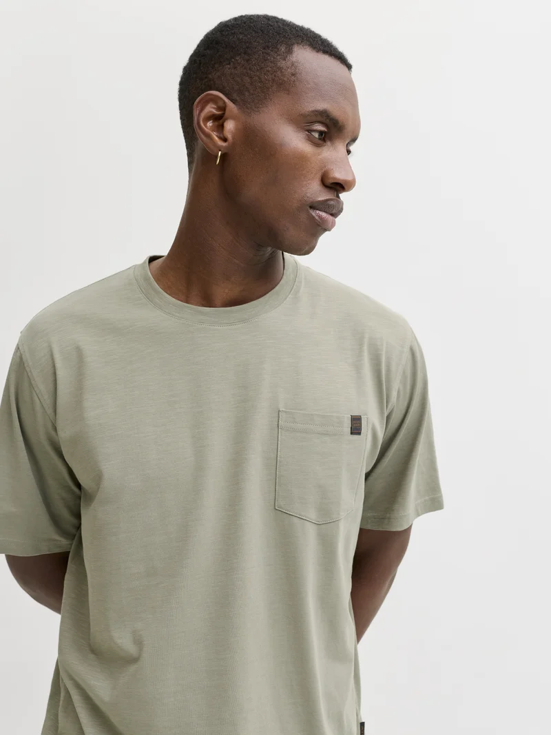 JJEDOVER SLUB TEE SS NOOS, Vetiver
