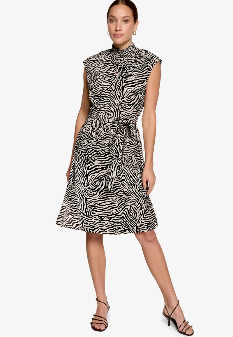 Kleid Kurz ohne Arm, Cream/Black