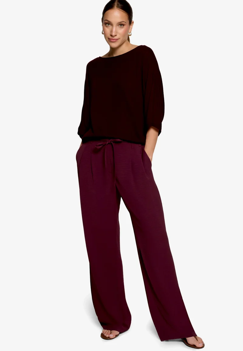 Strickpullover Kurz 1/2 Arm, Dark Aubergine