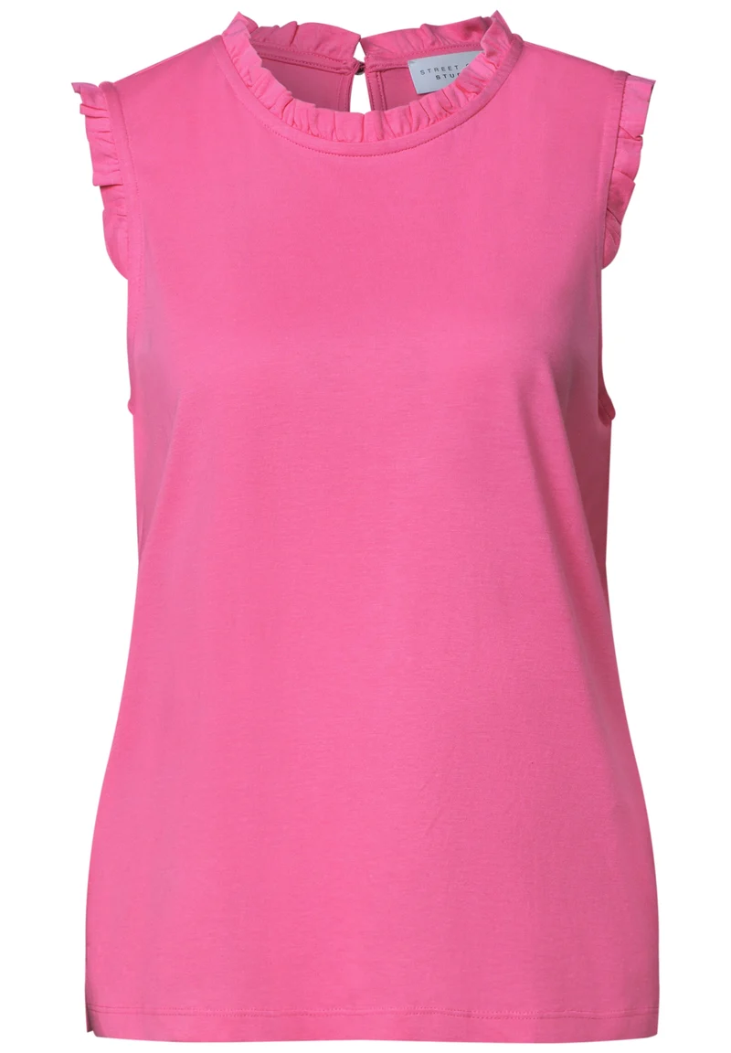 LTD QR Studio_Frill neck top, simply pink
