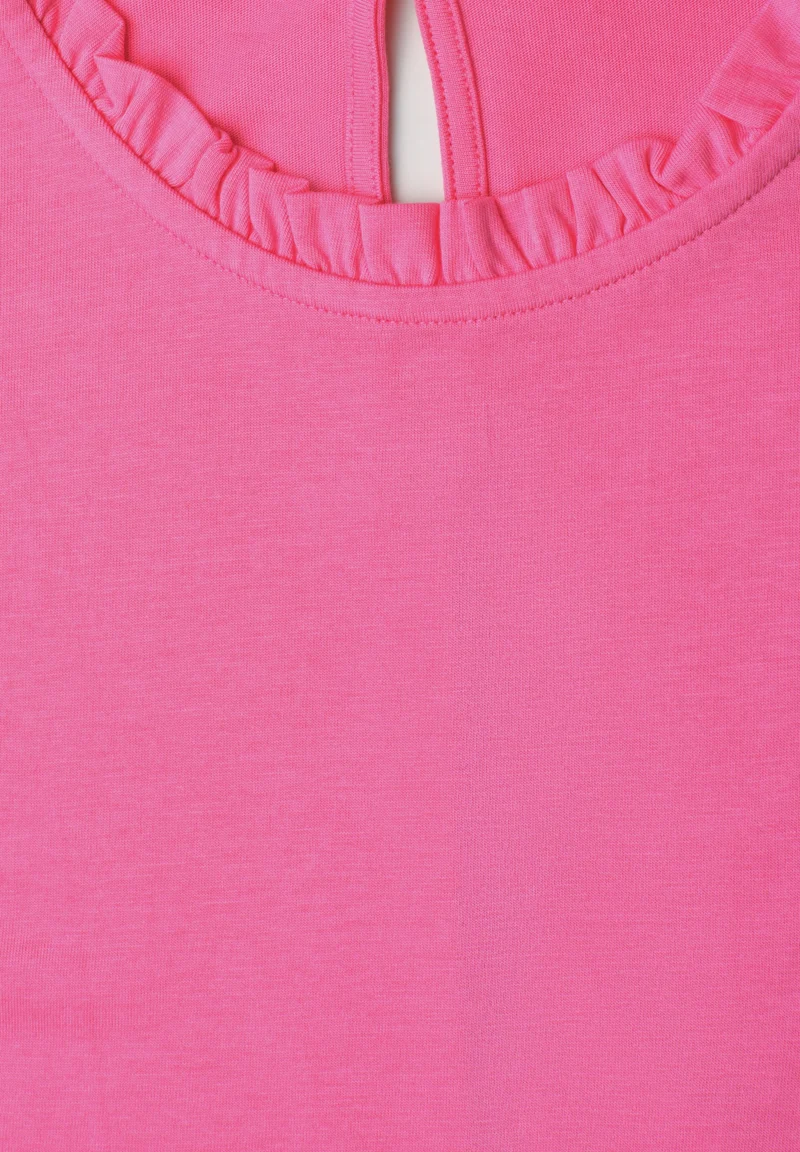 LTD QR Studio_Frill neck top, simply pink