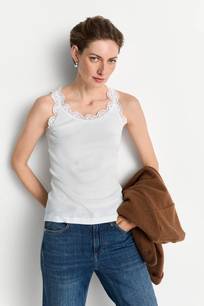 Lace Top, pearl white