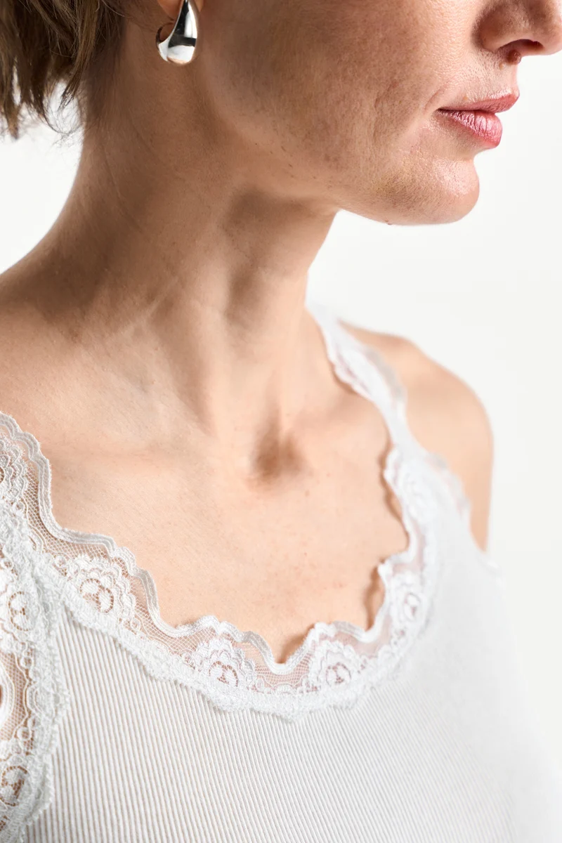 Lace Top, pearl white