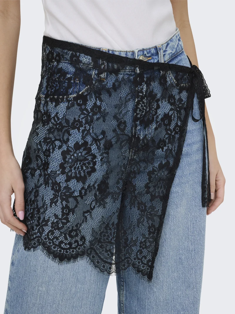 JDYNELA LACE SCARF WVN, Black
