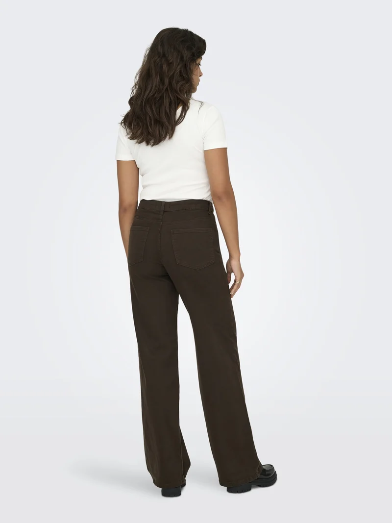 ONLMADISON BLUSH HW WIDE COLOR DNM, Dark Brown Denim
