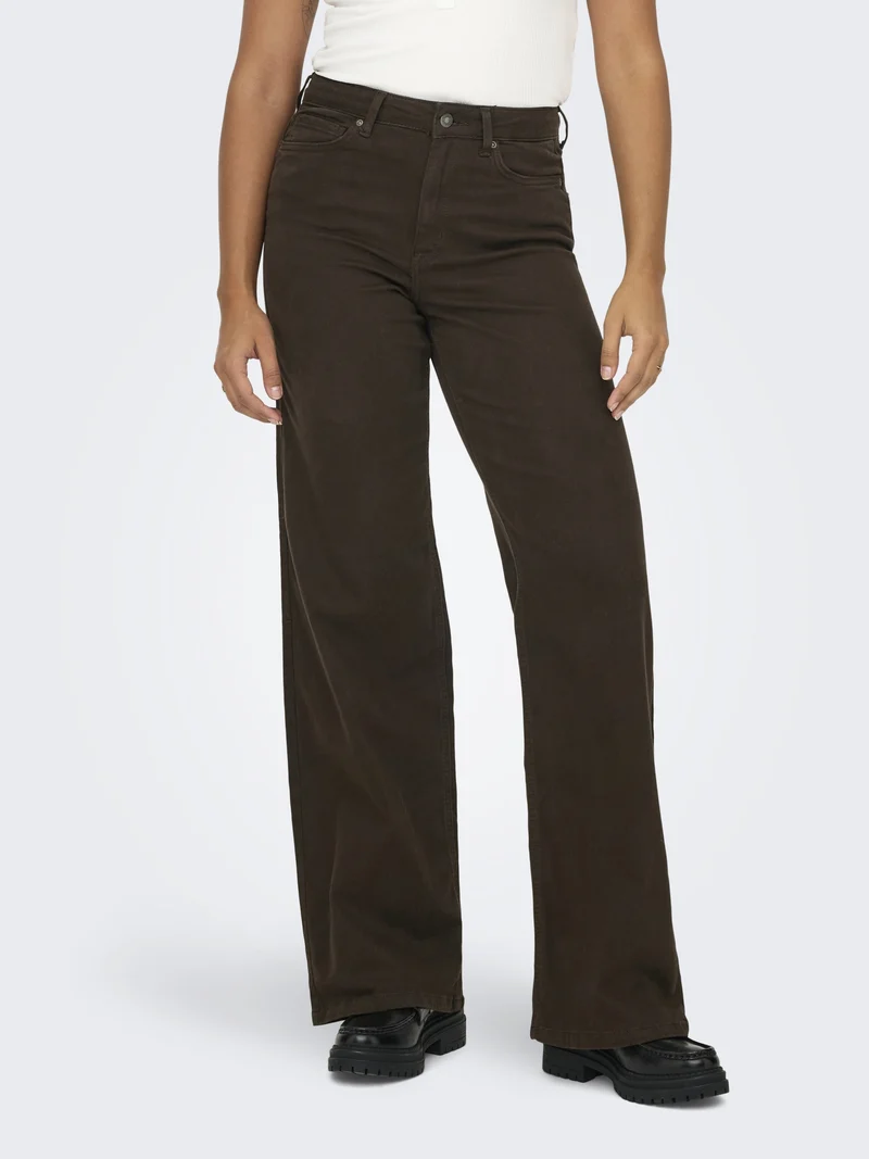 ONLMADISON BLUSH HW WIDE COLOR DNM, Dark Brown Denim