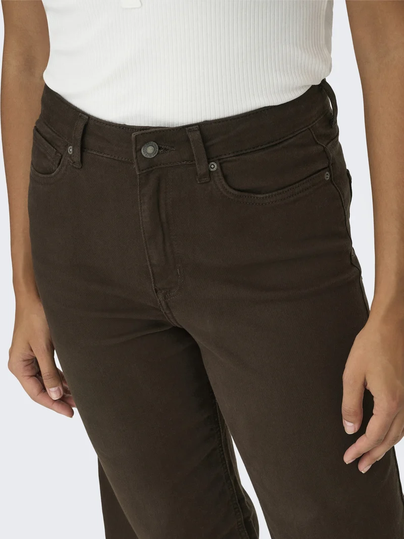 ONLMADISON BLUSH HW WIDE COLOR DNM, Dark Brown Denim