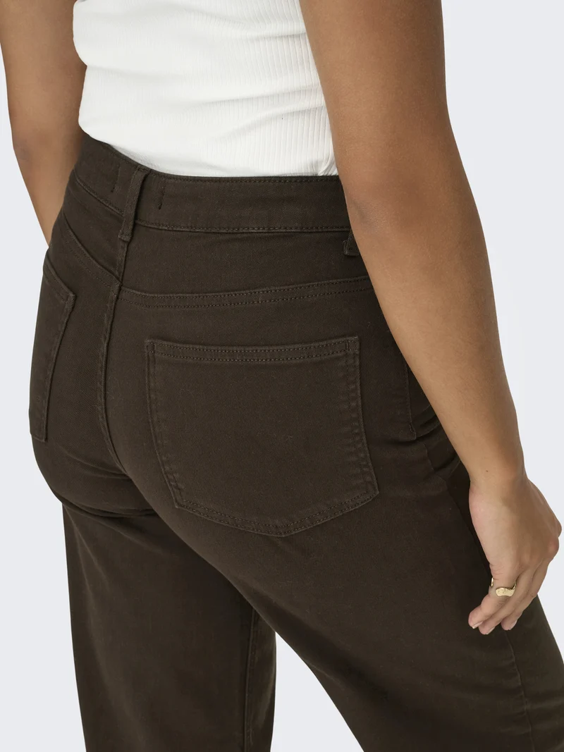 ONLMADISON BLUSH HW WIDE COLOR DNM, Dark Brown Denim
