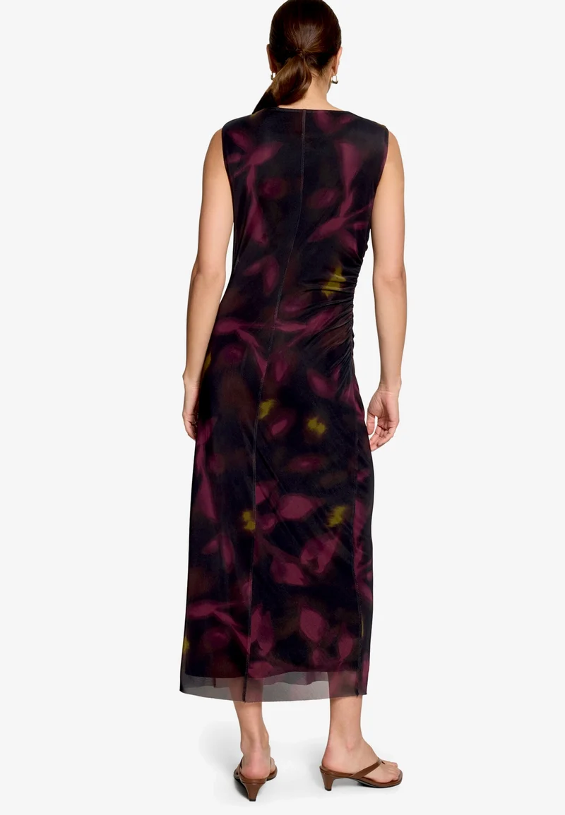 Kleid Lang ohne Arm, Black/Dark Red