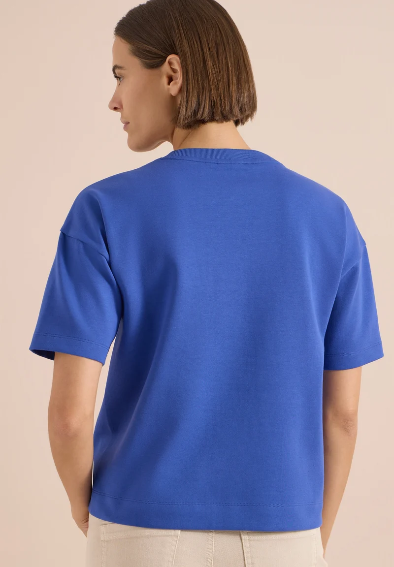 Sweatshirt w. Embroidery, deep river blue