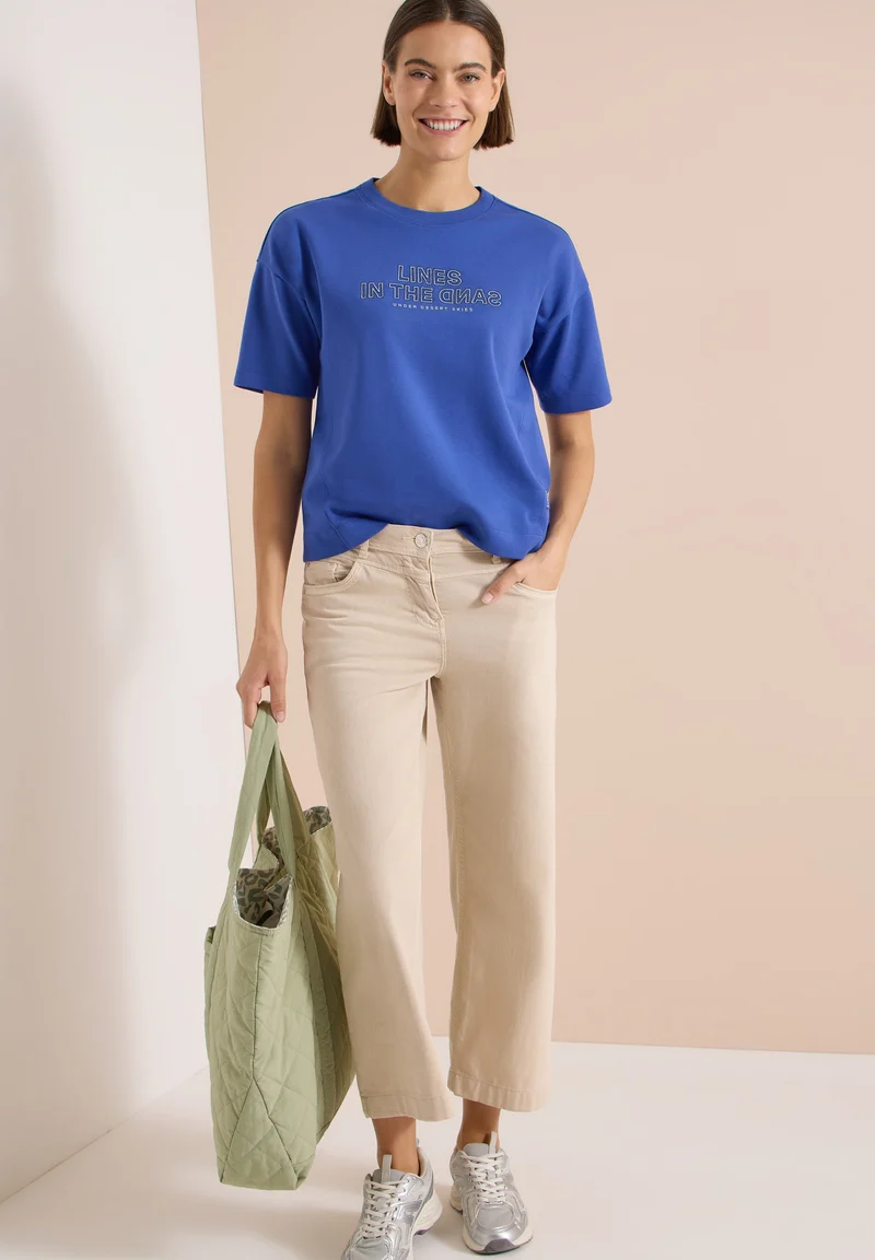 Sweatshirt w. Embroidery, deep river blue