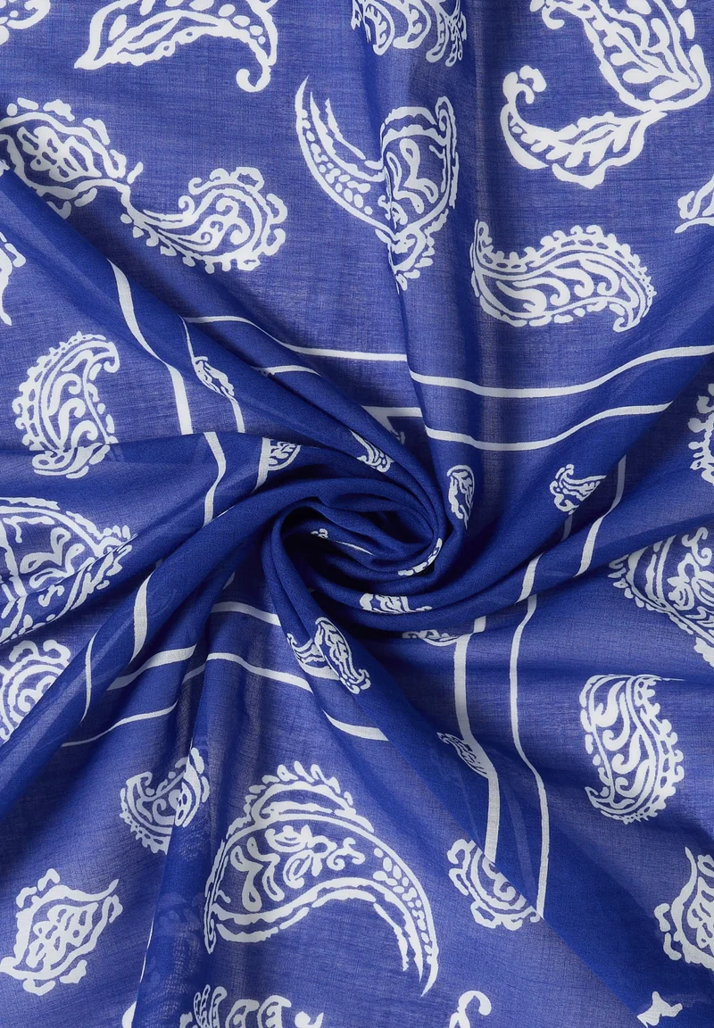 Paisley Print Bandana, deep river blue