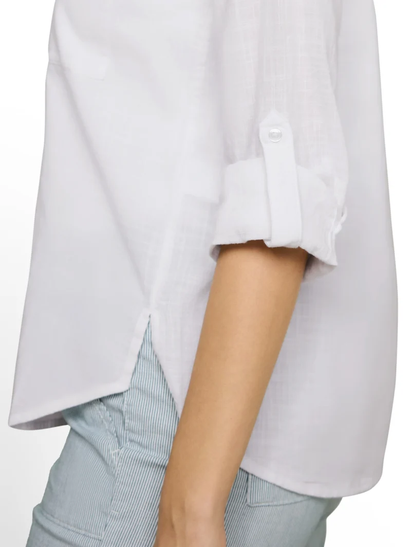 blouse with slub structure, White