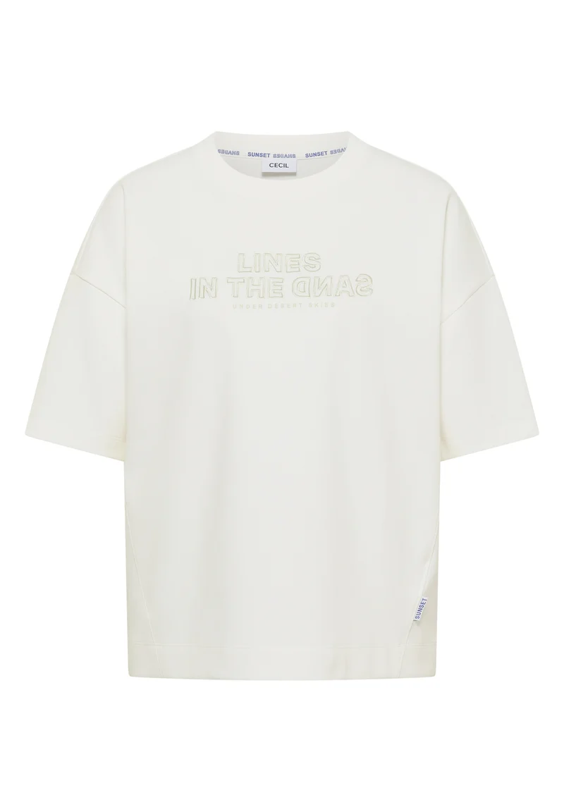 Sweatshirt w. Embroidery, vanilla white