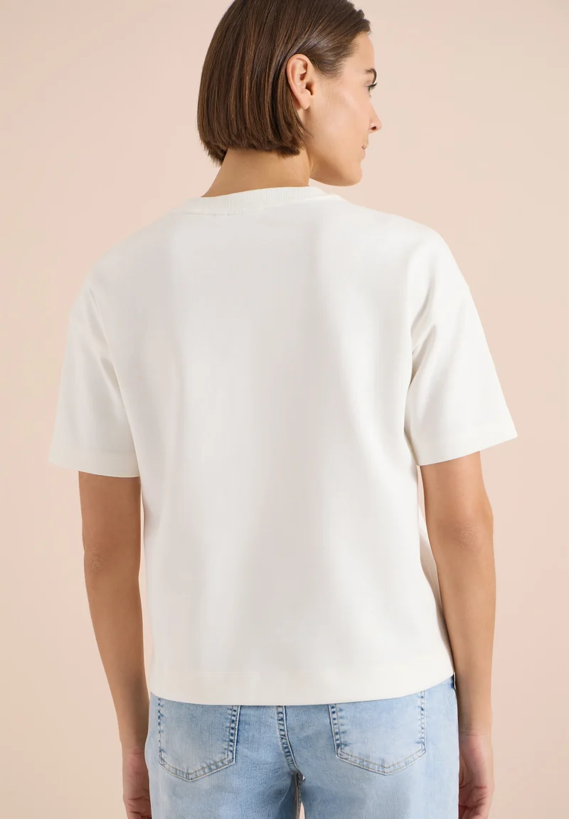 Sweatshirt w. Embroidery, vanilla white