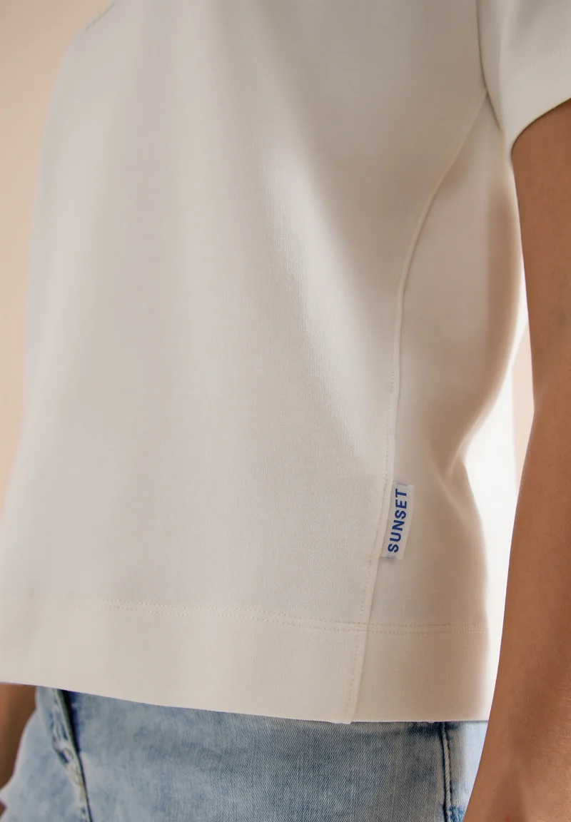 Sweatshirt w. Embroidery, vanilla white