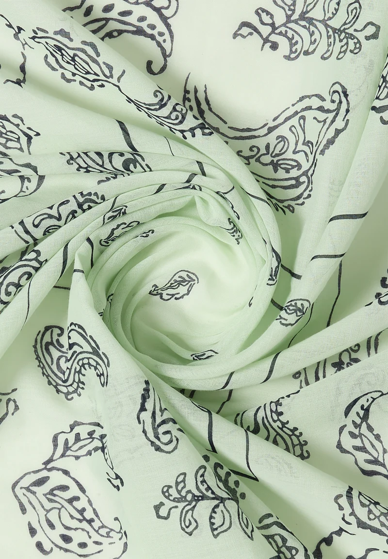 Paisley Print Bandana, raw matcha lime
