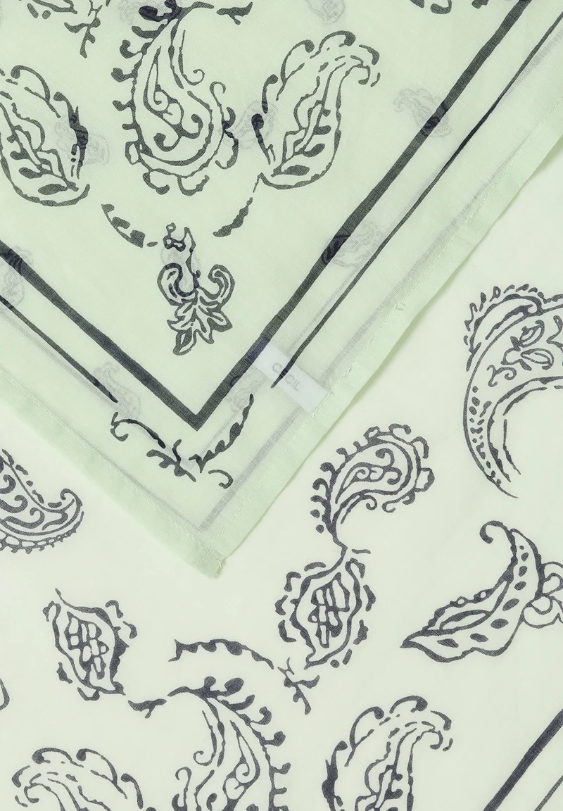 Paisley Print Bandana, raw matcha lime