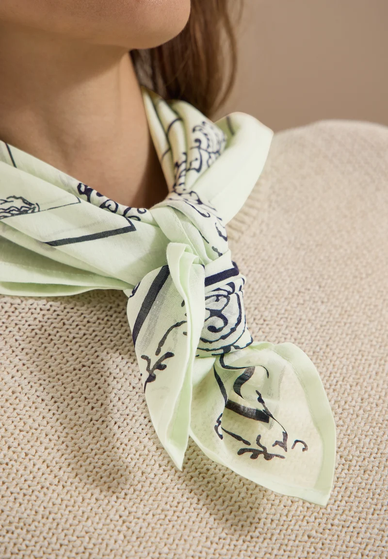 Paisley Print Bandana, raw matcha lime