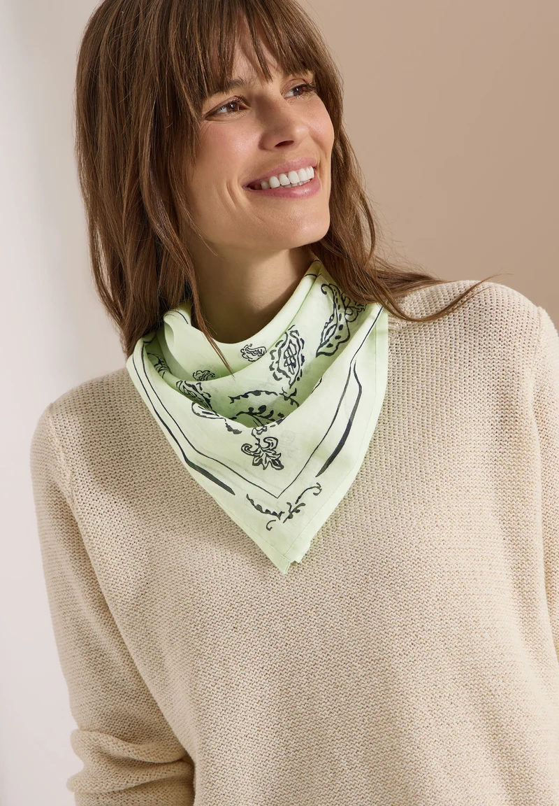 Paisley Print Bandana, raw matcha lime