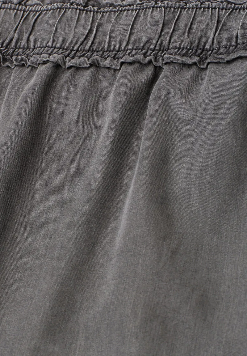 Studio_washed volant skirt_sol, tencel grey
