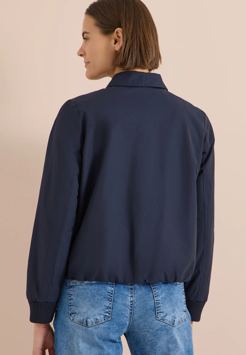 Cotton Blouson with collar, urban dark blue