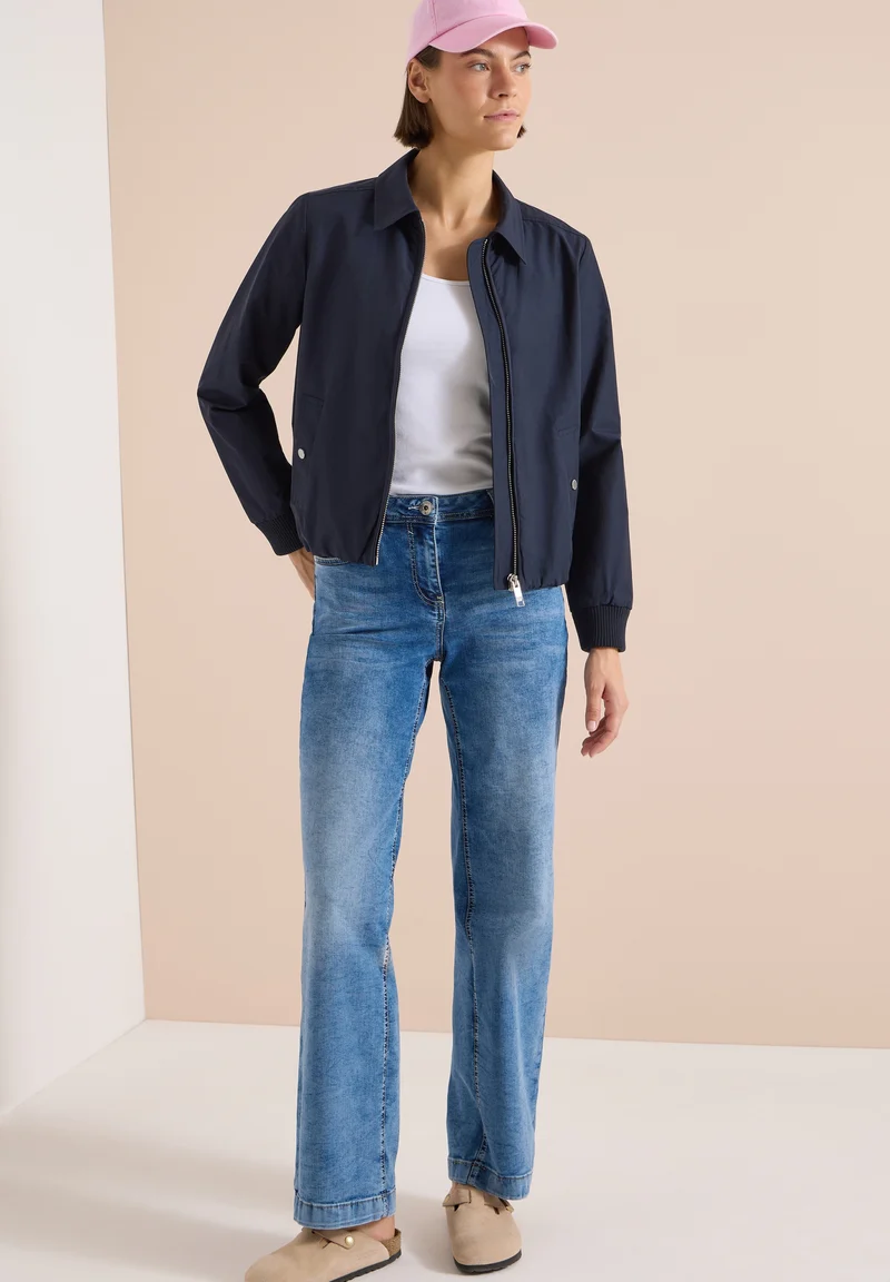 Cotton Blouson with collar, urban dark blue